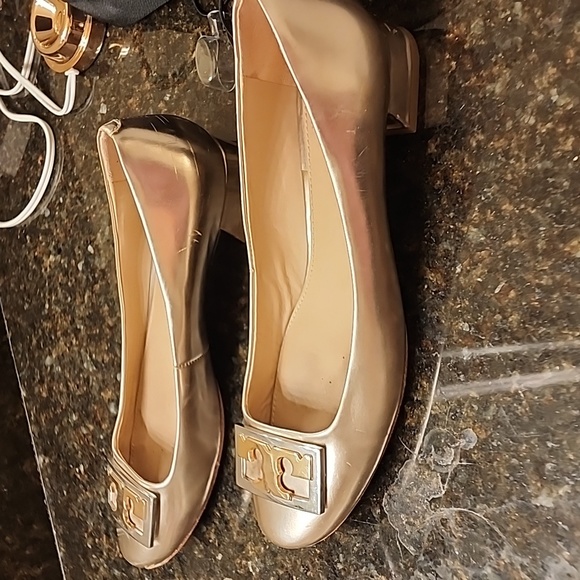 Tory Burch Gold Slip Ons - Picture 4 of 6